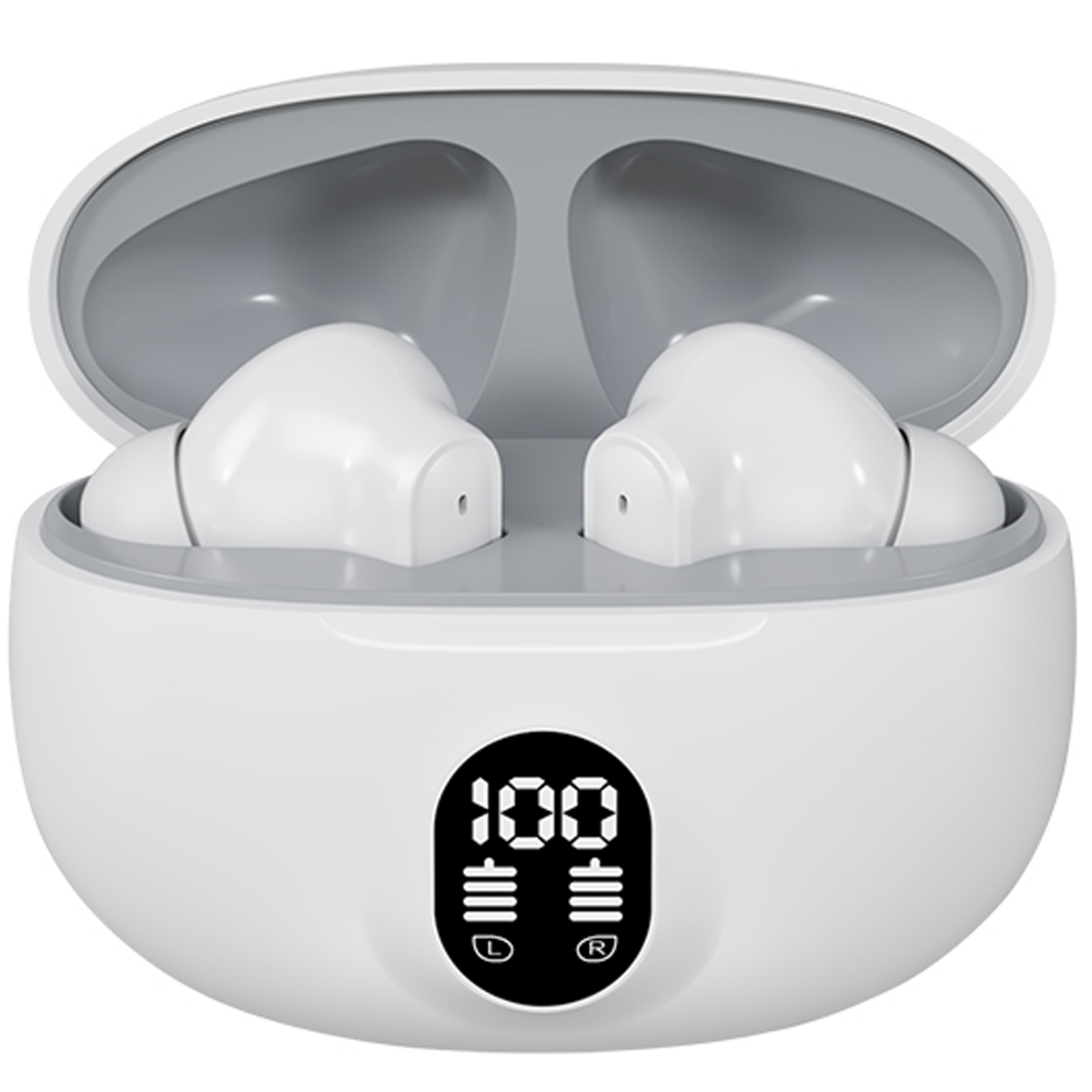 Norden TWS Wireless Earphones Bluetooth 5.3 with Charging Case, Type-C Fast Charging, Touch Control, Noise Reduction, Built-in Mic for Calls and Music - Compatible with iOS & Android - White
