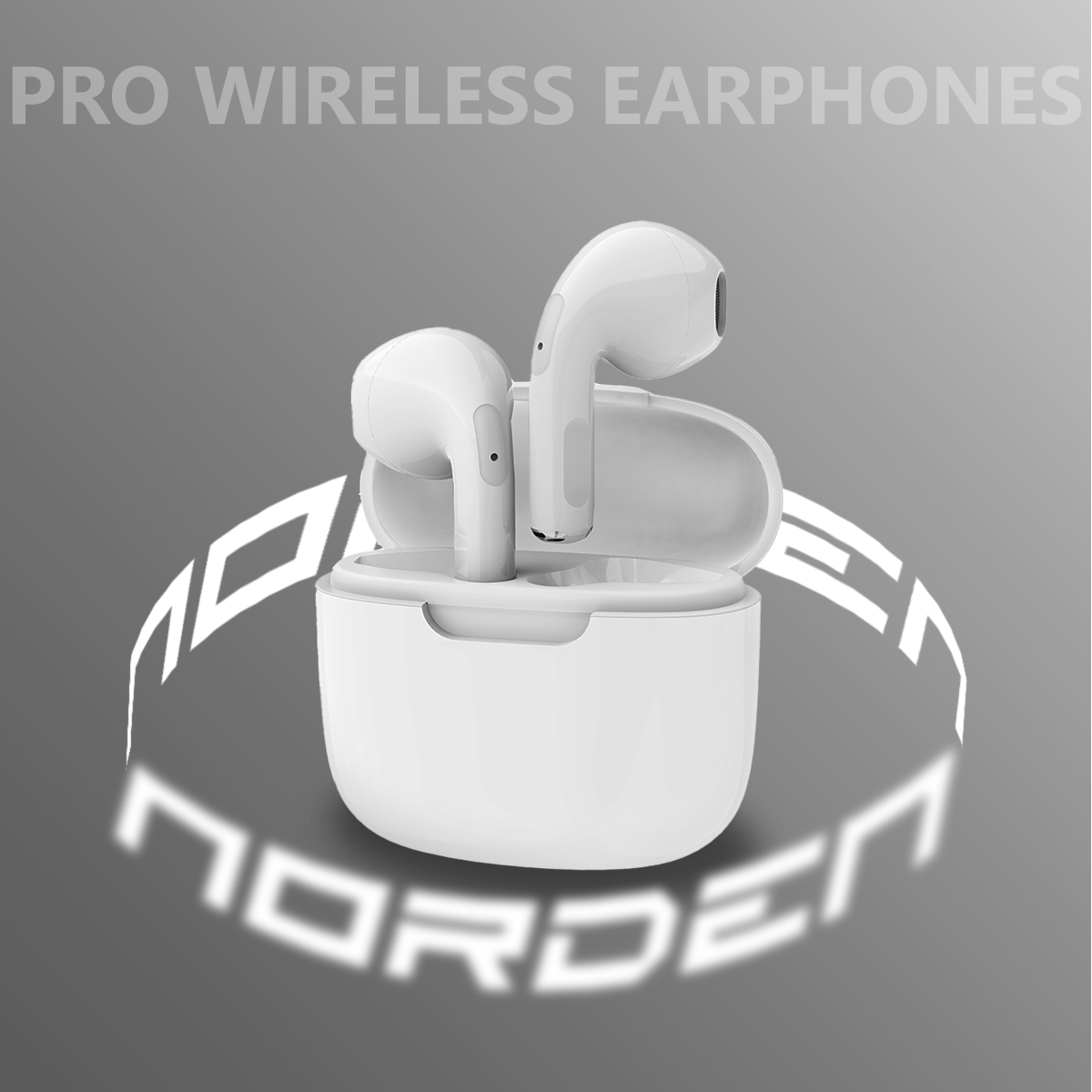 Norden Echo TWS Bluetooth Earphones – True Wireless, Bluetooth 5.0, Charging Case, 10m Range, Type-C Charging, Compatible with Android & iOS - White