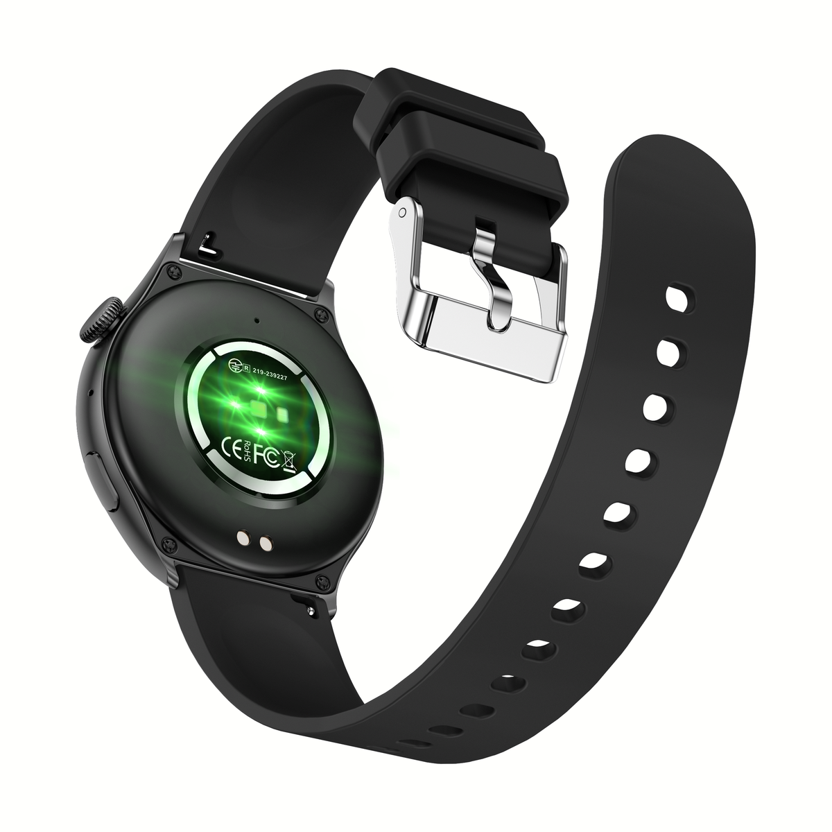 Norden Aspire Smart Watch SI-19, 1.43" AMOLED Display, Heart Rate, Oxygen Monitoring, IP68 Waterproof, Bluetooth 5.2, Fitness Tracker with AI Voice Assistant, Music Control, and 7-Day Standby Time - Black