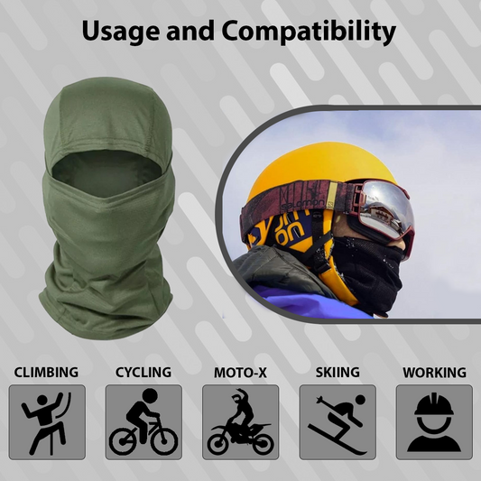 Lightweight Balaclava – Unisex, Universal Fit, Ultra-Soft Polyester Microfiber, for Motorcycling, Skiing, Cycling, and Outdoor Sports  Army Green