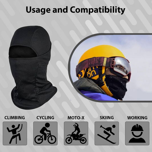 Lightweight Balaclava – Unisex, Universal Fit, Ultra-Soft Polyester Microfiber, for Motorcycling, Skiing, Cycling, and Outdoor Sports - Black