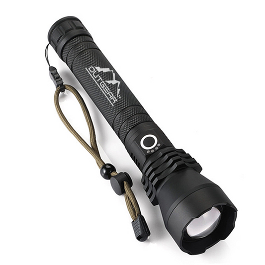 OutGear SuperBeam XL Flashlight – 2000 Lumens, Zoom Lens, 2x 2000mAh Batteries, Type-C Rechargeable, 300m Range, IP65 Waterproof