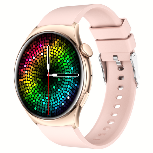 Norden Aspire Smart Watch, 1.43" AMOLED Display, Heart Rate, Oxygen Monitoring, IP68 Waterproof, Bluetooth 5.2, Fitness Tracker with AI Voice Assistant, Music Control, and 7-Day Standby Time - Pink