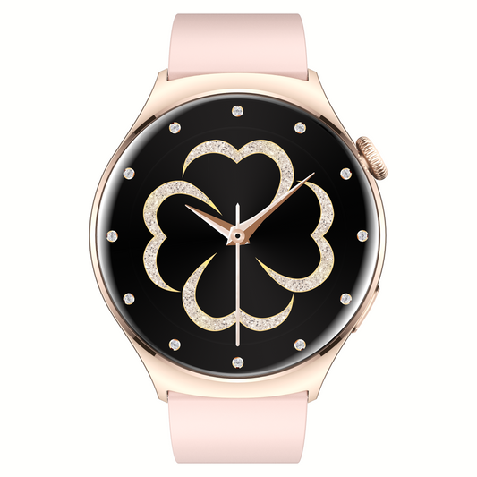 Norden Aspire Smart Watch, 1.43" AMOLED Display, Heart Rate, Oxygen Monitoring, IP68 Waterproof, Bluetooth 5.2, Fitness Tracker with AI Voice Assistant, Music Control, and 7-Day Standby Time - Pink