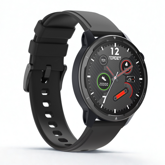 Norden Target Smart Watch with 1.39" HD TFT Full Touch Screen, Realtek 8763EWE Processor, 100+ Sport Modes, Heart Rate &amp; Blood Oxygen Monitor, IP68 Waterproof, BT5.2, 7-Day Standby, Magnetic Charging, Compatible with Da Fit App - Black