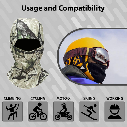 Lightweight Balaclava – Unisex, Universal Fit, Ultra-Soft Polyester Microfiber, for Motorcycling, Skiing, Cycling, and Outdoor Sports - Forest Camo