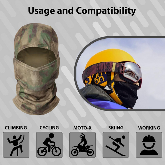 Lightweight Balaclava – Unisex, Universal Fit, Ultra-Soft Polyester Microfiber, for Motorcycling, Skiing, Cycling, and Outdoor Sports - Khaki Green