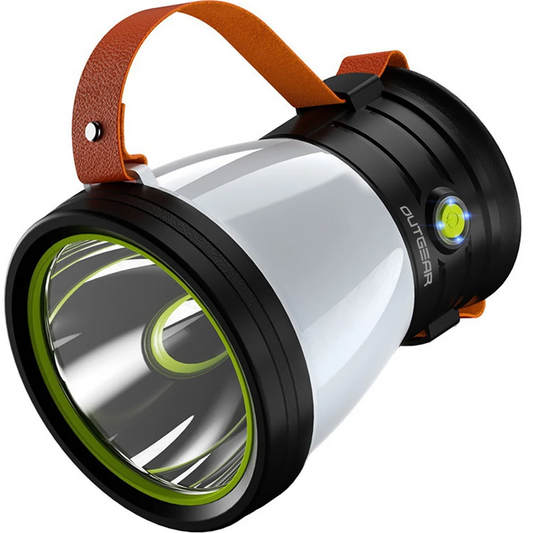 OutGear Solar Camping Lantern – Rechargeable LED Lantern with Flashlight and Power Bank – Emergency Light for Power Outages, Hiking, and Outdoor Use