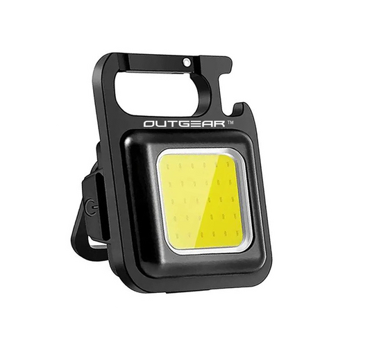 OutGear UtiliBud Keychain COB LED Light – 500 Lumens, USB-C Rechargeable, 4 Light Modes, Magnetic Base, Bottle Opener, Tripod Mountable