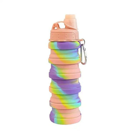 EcoBottle- BPA-Free Expandable Water Bottle,Silicone,500ml/225ml - PINK