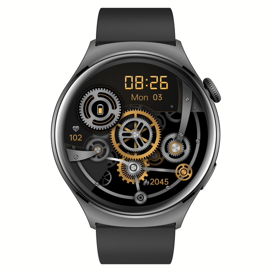 Norden Aspire Smart Watch SI-19, 1.43" AMOLED Display, Heart Rate, Oxygen Monitoring, IP68 Waterproof, Bluetooth 5.2, Fitness Tracker with AI Voice Assistant, Music Control, and 7-Day Standby Time - Black