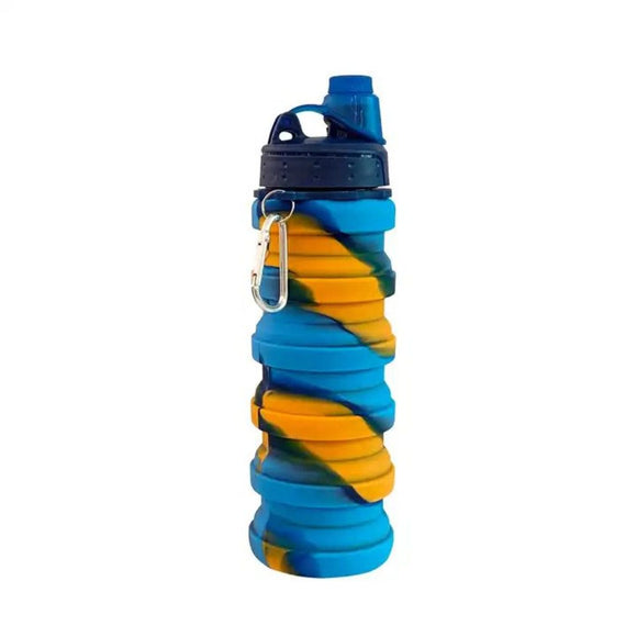 EcoBottle- BPA-Free Expandable Water Bottle,Silicone,500ml/225ml - ORANGE
