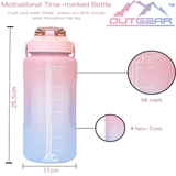 OutGear 2L Motivational Water Bottle - PINK
