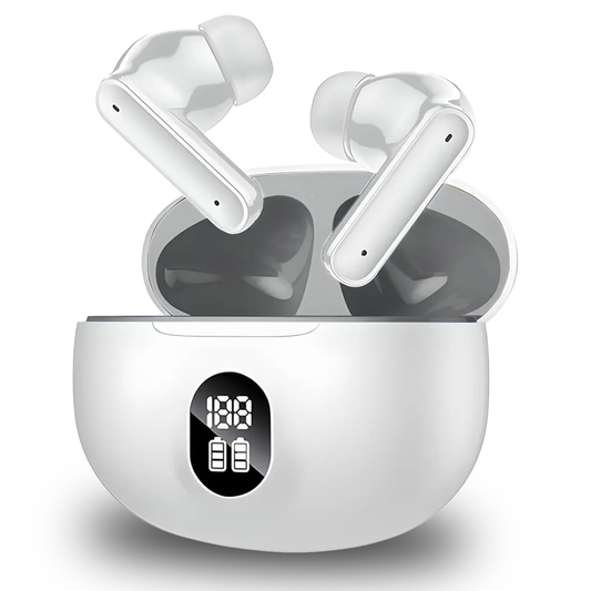 Norden TWS Wireless Earphones Bluetooth 5.3 with Charging Case, Type-C Fast Charging, Touch Control, Noise Reduction, Built-in Mic for Calls and Music - Compatible with iOS & Android - White